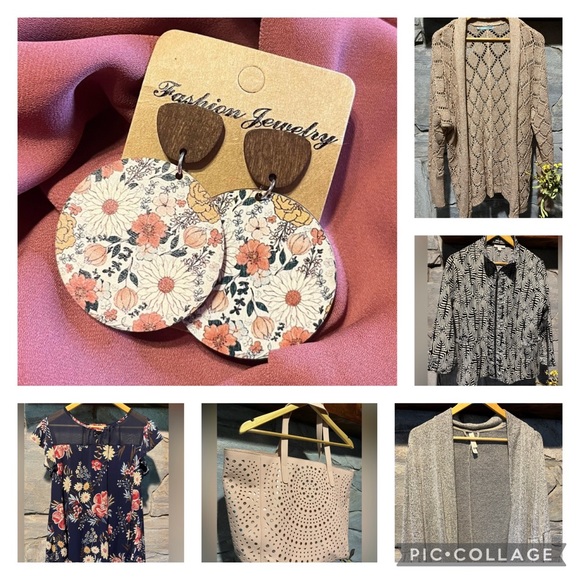 Tops - Women’s 6 piece clothing and accessory bundle, size large